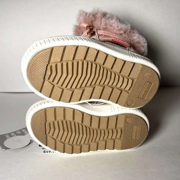 Girls Swiss Tech Pink Winter Boots Cow Suede, Faux Fur Fleece Lined 3M Insulated - Picture 6 of 8